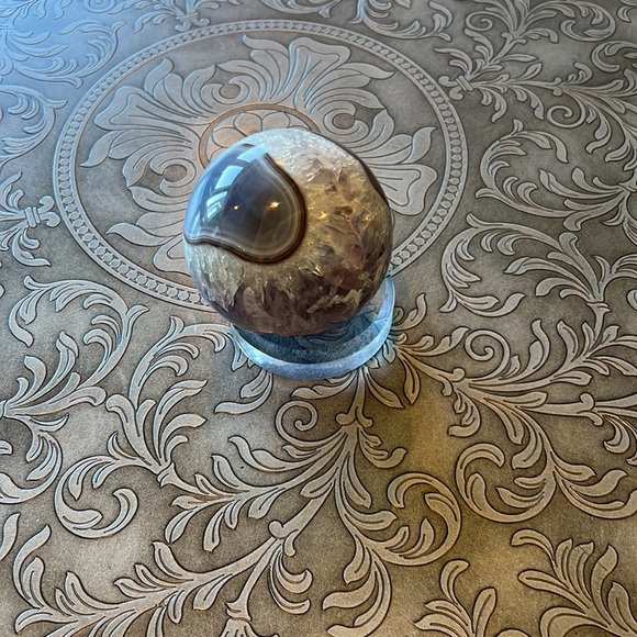 NWOT * Amethyst Rough Cut Sphere with Stand 3” - Picture 2 of 5